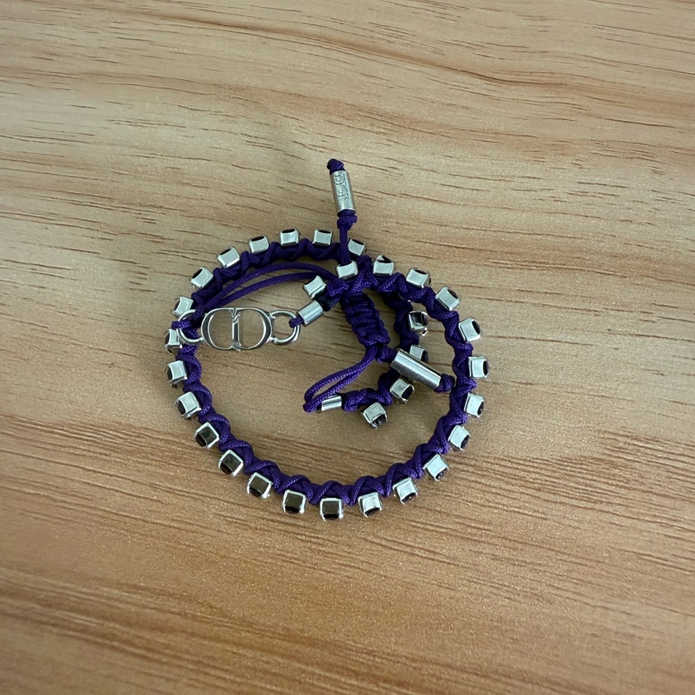 Christian Dior x ERL Purple Technical Rope and Purple Crystals Bracelet - Picture 3 of 10